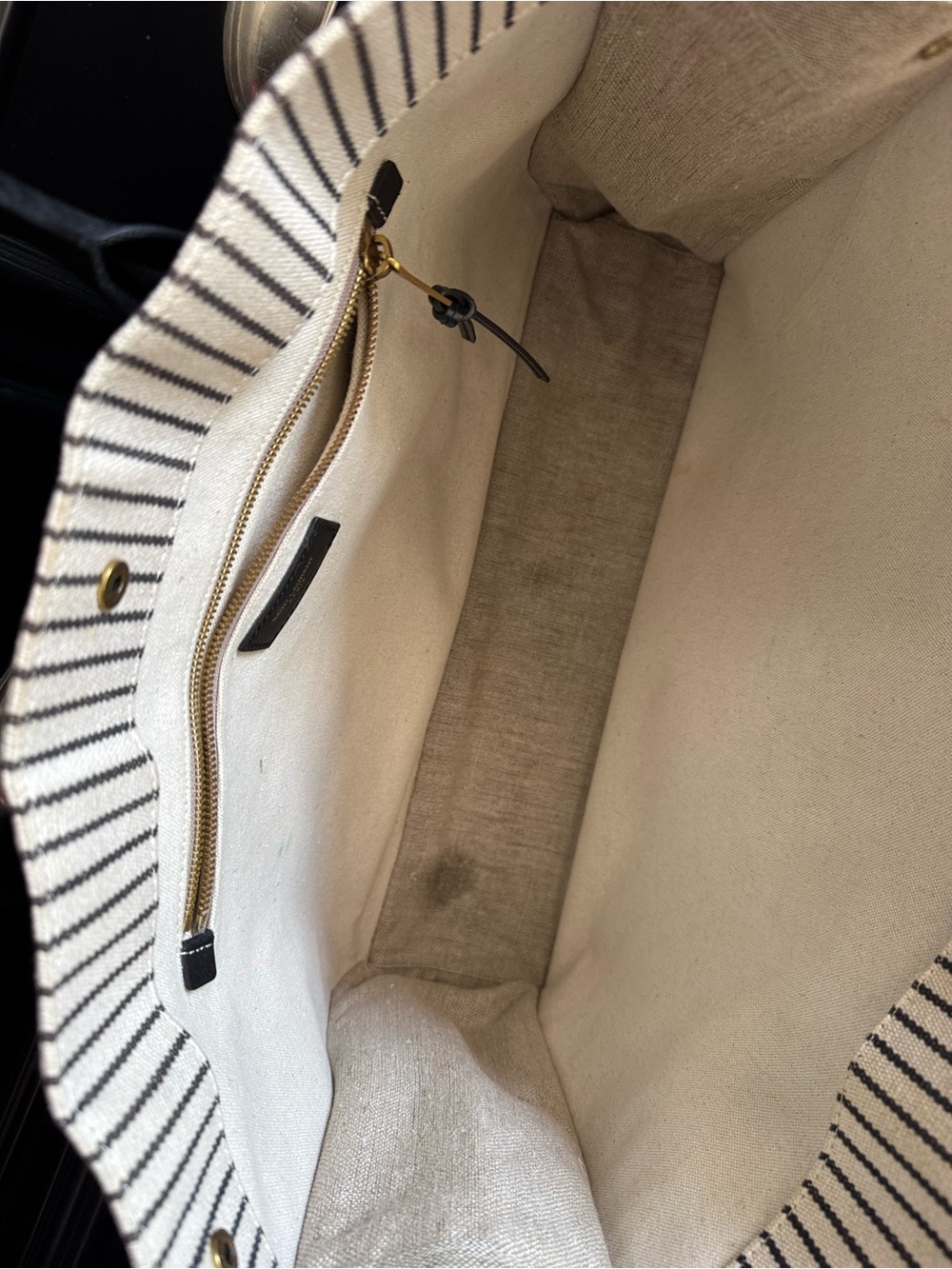 Women Canvas Tote Stripe Rive Gauche Saint Laurent - Picture 2 of 13